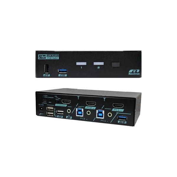 Rextron 2P - HDMI 2.0 4 4 4 KVM SWITCH AUD HDCP