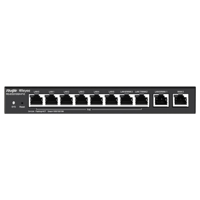 Reyee - 10-Port Gigabit 4-WAN 8x PoE 110W 300-User Cloud Router