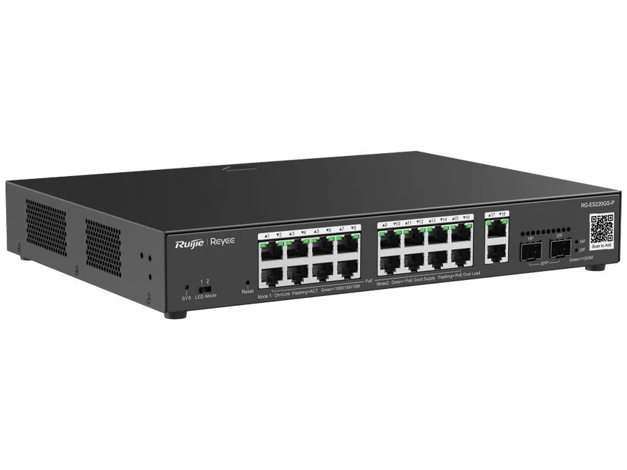 Reyee - 18-Port Gigabit 16x PoE 250W 2SFP Smart Managed Switch