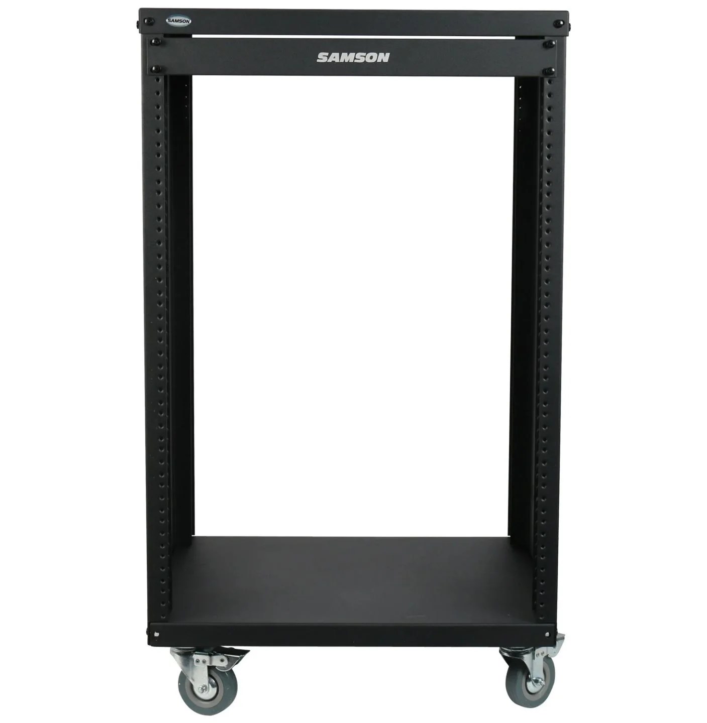 Samson 16U Solid Steel Equipment Rack with Locking Castors