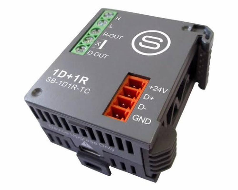 Smartbus SB-2R-TC - Both DIN-Rail and trail Click Mount, Bus Enabled,  Cascadable. Good for Retrofit and for Installations where DB size is Limited. (Works for Both Wired S-BUS G4 and Wireless S-Wave enabled Networks). Consists of: 2 channel Relays rated