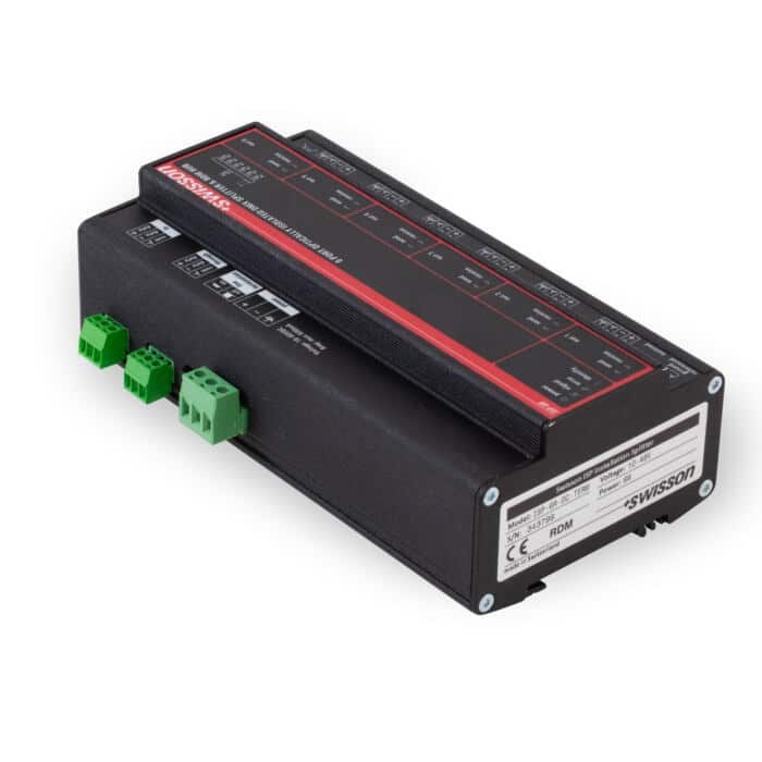 Swisson 6R-DC-RJ45B - DIN Rail DMX and RDM Splitter 6 Outputs RJ-45 Alternative 1 - 2 3 COM