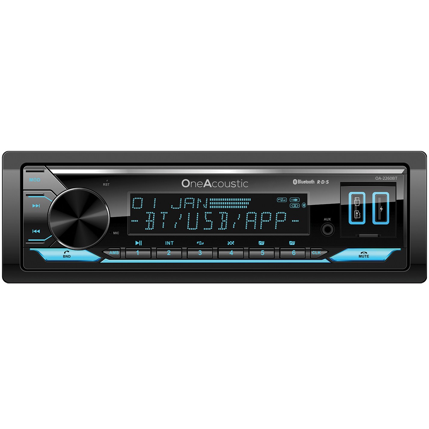 OneAcoustic Classic Series 1din Media Player with BT