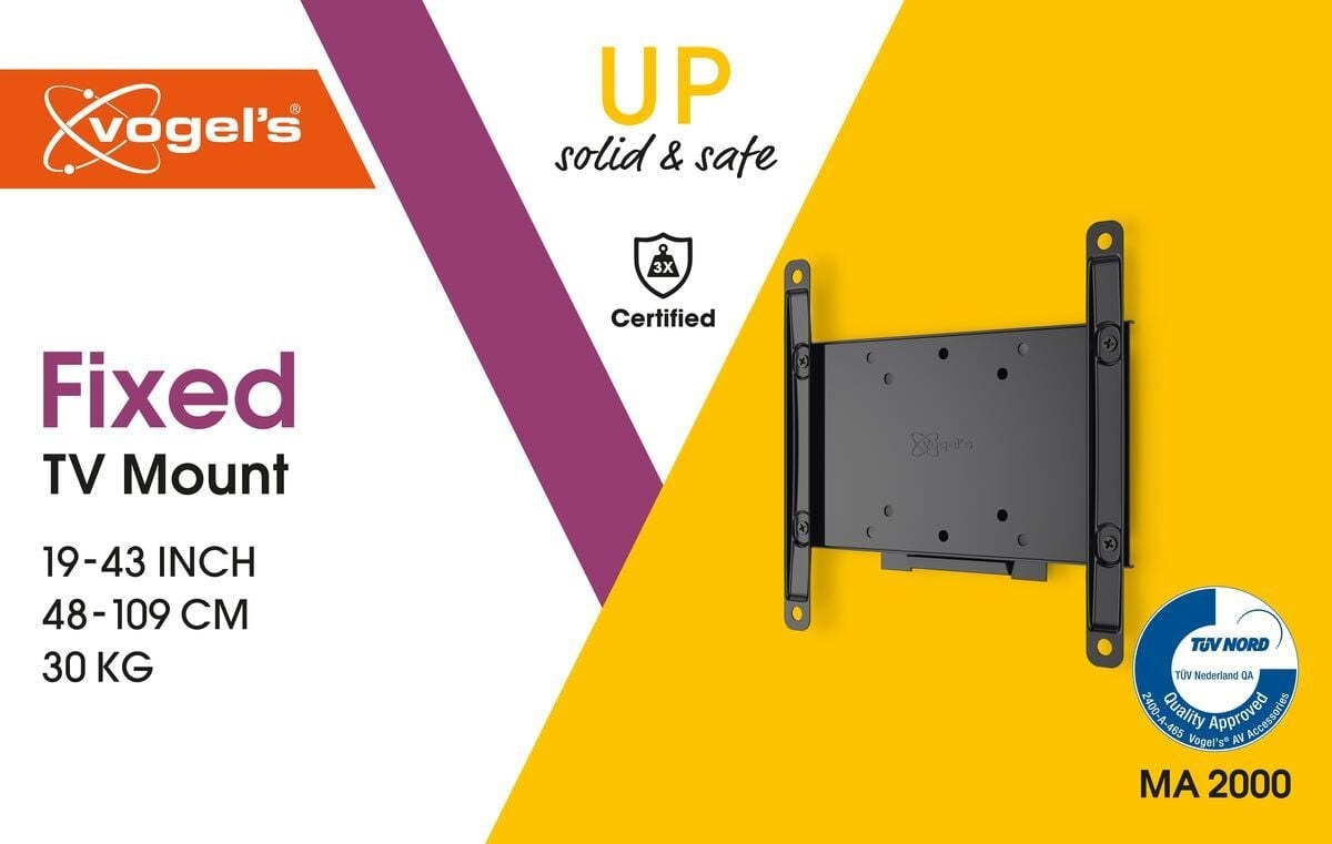 Vogel's MA 2000 Fixed TV Wall Mount for 19-43" TVs - Black — view 4