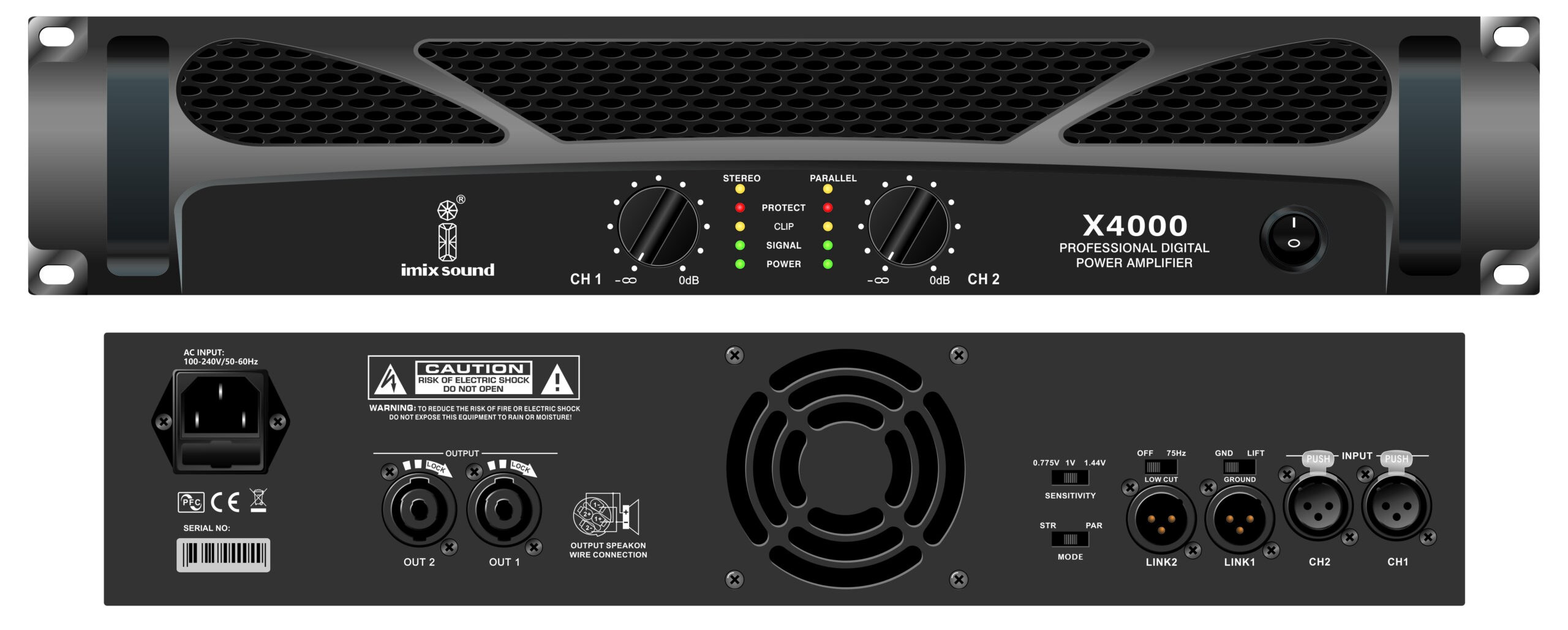 Imix - X4000 2-Channel Power Amplifier — view 1
