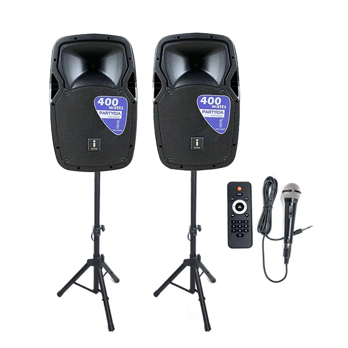Imix - Party 10A 10 Inch Active Speaker Set w/ Stands And Mic — view 1