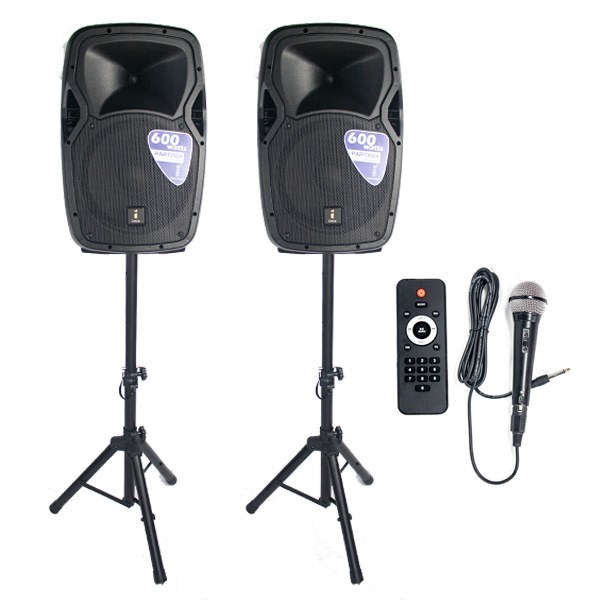 Imix - Party 12A 12 Inch Active Speaker Set with Stands and Mic — view 1