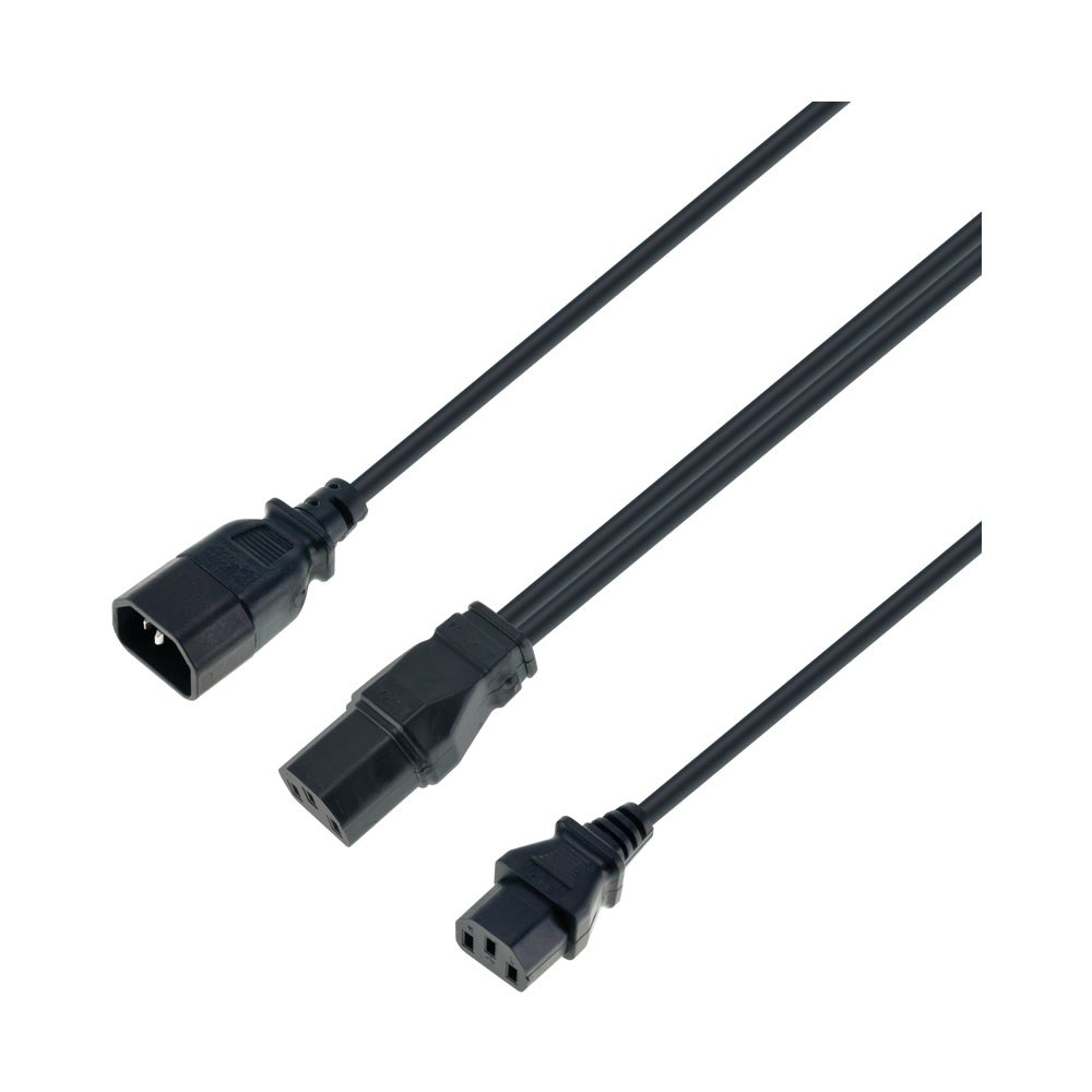 Generic Power Solutions - IEC Male to 2x IEC Female Kettle Power Splitter Cable 1.8m