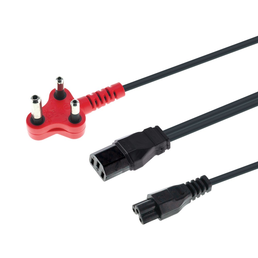 Generic Power Solutions - PWR-1C1IEC-D-3M 3m Dedicated Multi-Head Power Cable (1x IEC C13, 1x Clover)