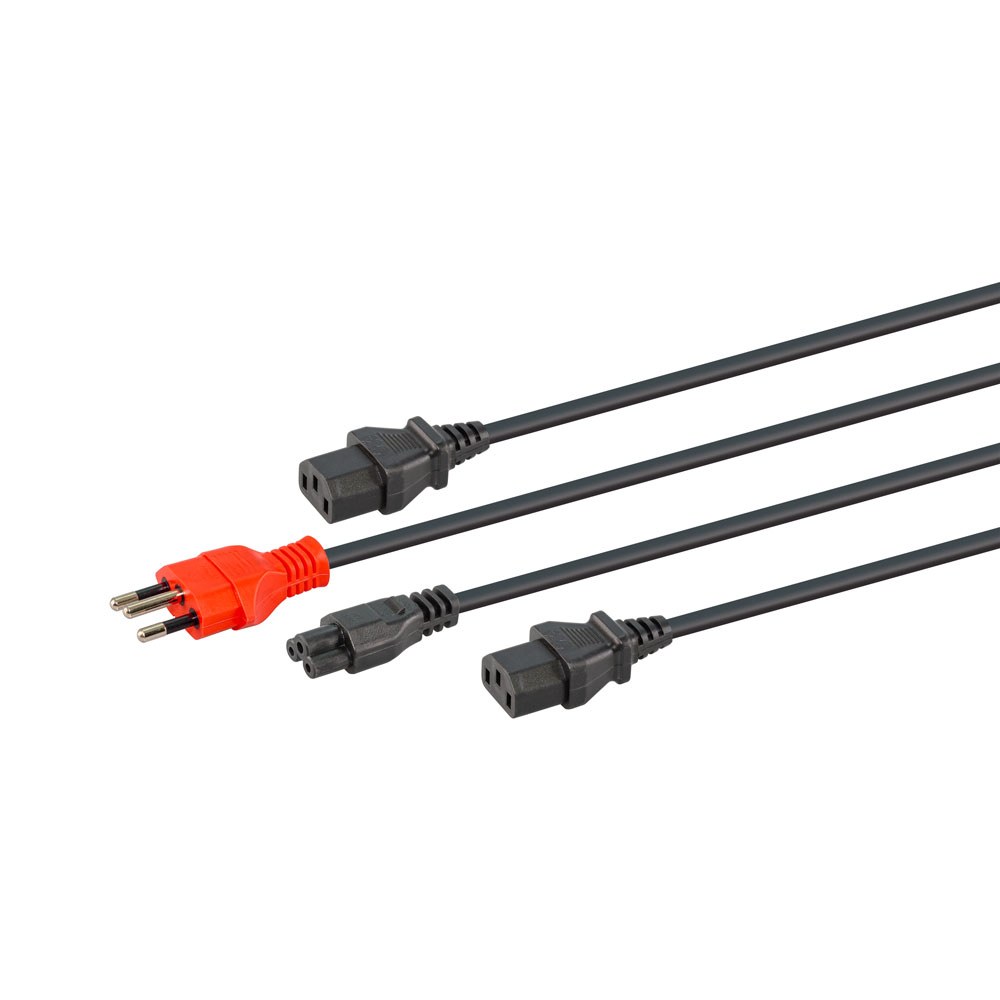 Generic Power Solutions - PWR-DNSA-2IEC1CL 4m Partially Dedicated Multi-Head Power Cable (2x IEC C13, 1x Clover)