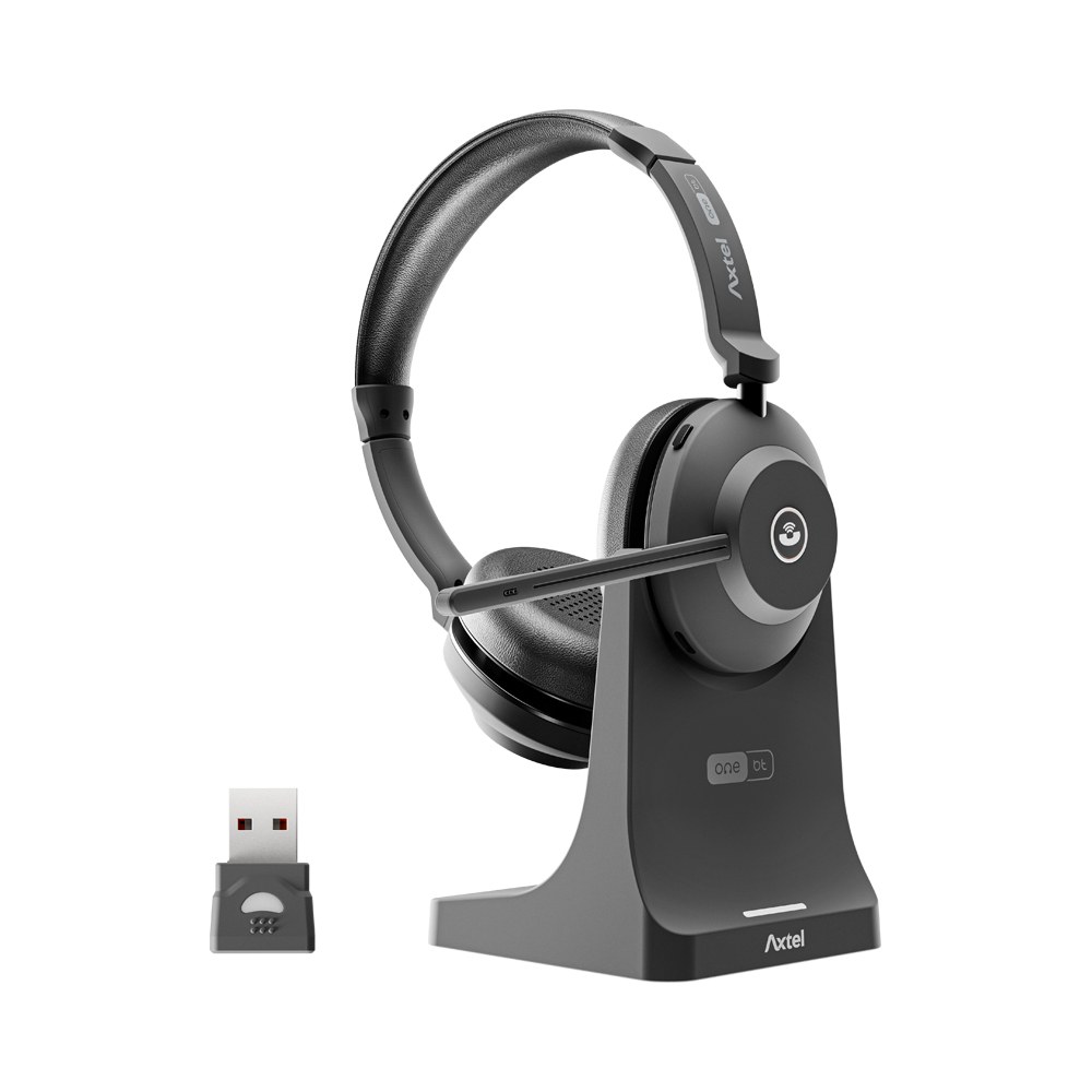 Axtel - ONEBTD-CB One Bt Stereo Headset With Wireless Usb Dongle And Charging Base