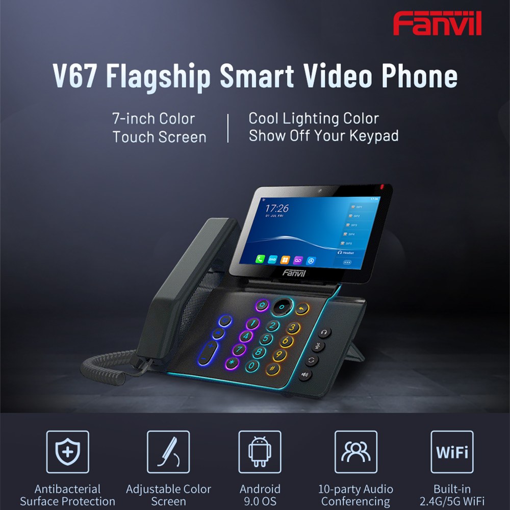 Fanvil - V67 Android Smart Video IP Phone with 7-inch Touchscreen and 5MP Camera — view 2