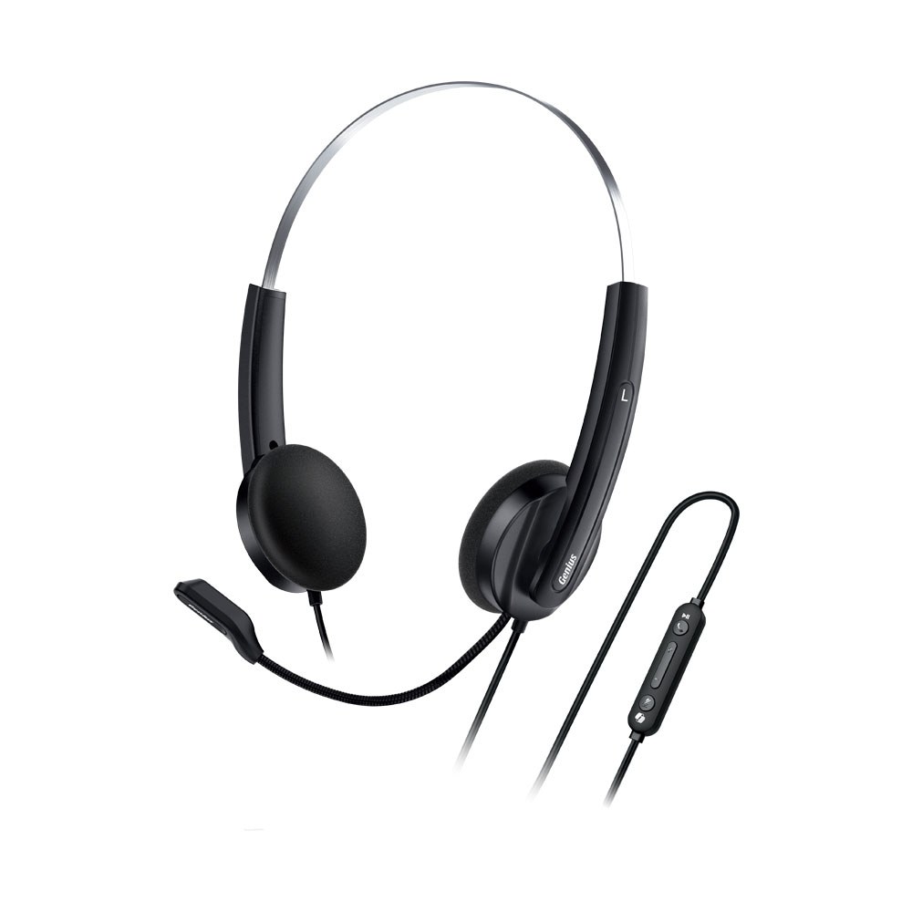 Genius - HS-200U AI Copilot USB Type-C Headset with Inline Controls