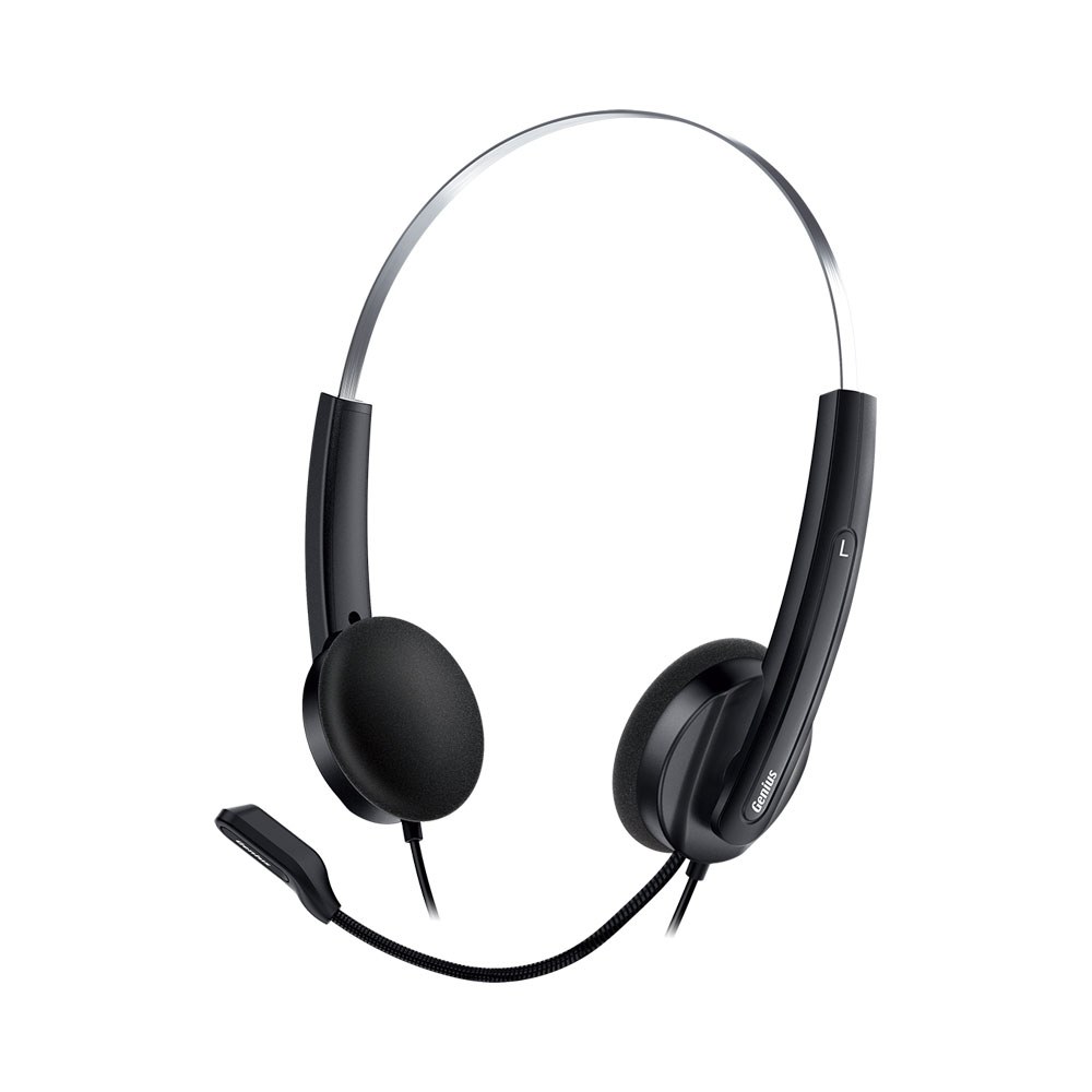 Genius - HS-220U USB Headset with Inline Volume and Mute Control