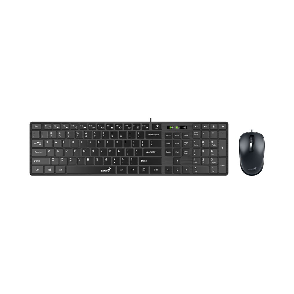 Genius - SlimStar C126 USB Wired Slim Multimedia Keyboard and Mouse Combo