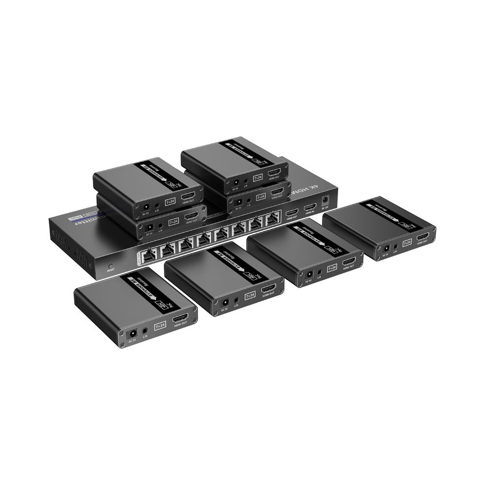 LENKENG 40M 4K 30HZ 1X 2/4/8 HDMI OVER CAT6 EXTENDER SPLITTERS — view 15