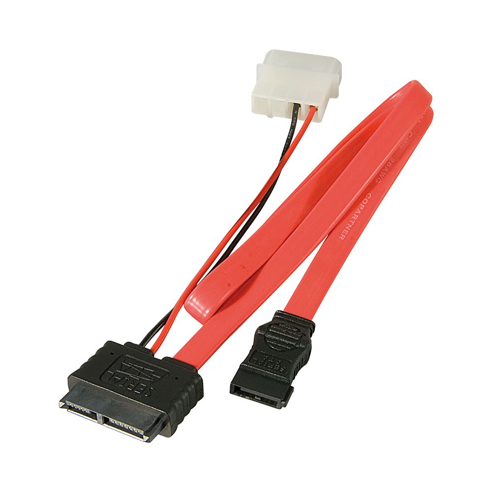 LINDY INTERNAL SLIM SATA CABLE WITH 5.25″ PSU POWER CONNECTION