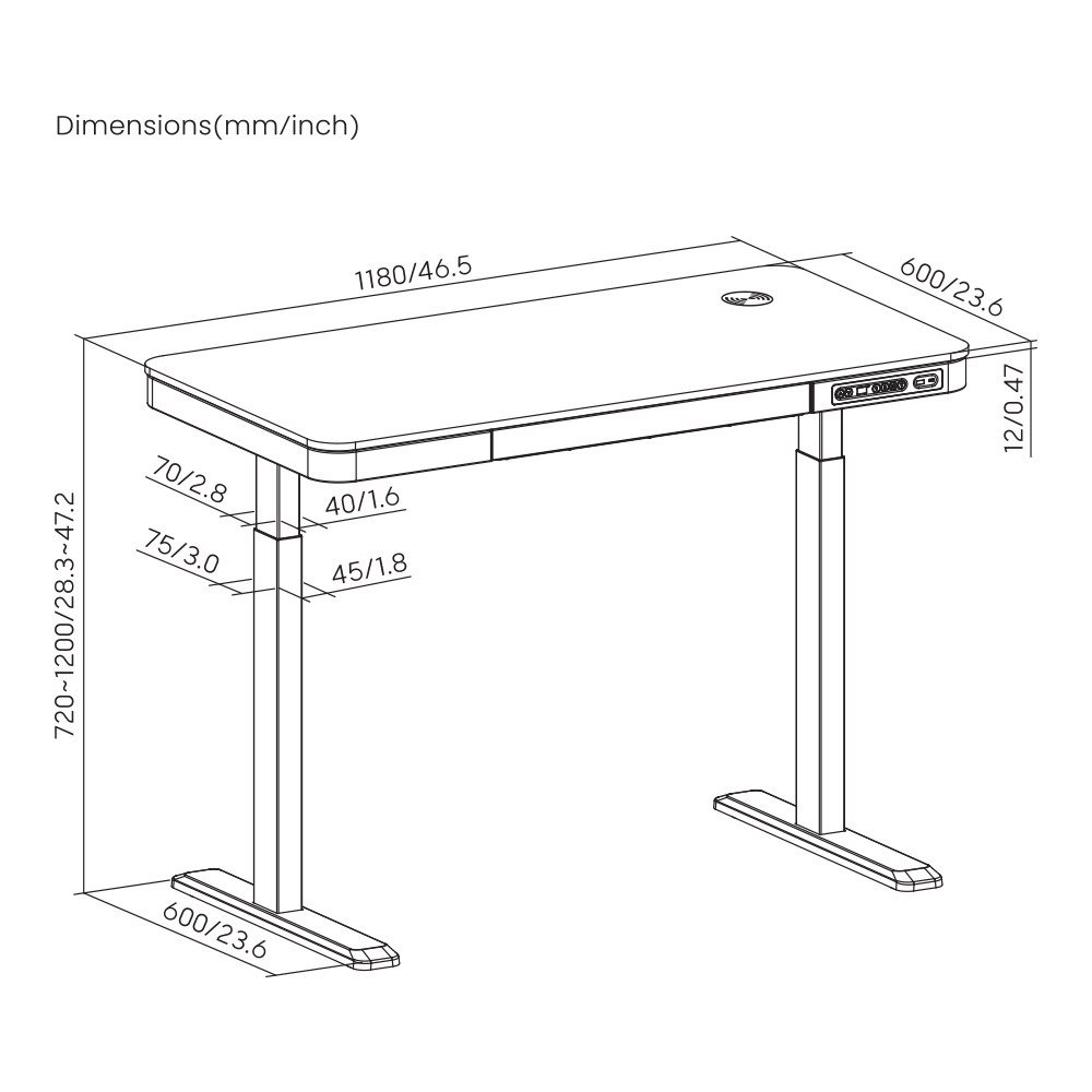 Linkqnet S08-22d-sww - Single Motor Sit-stand Desk With Drawer Memory Controller And Wireless Charger — view 2