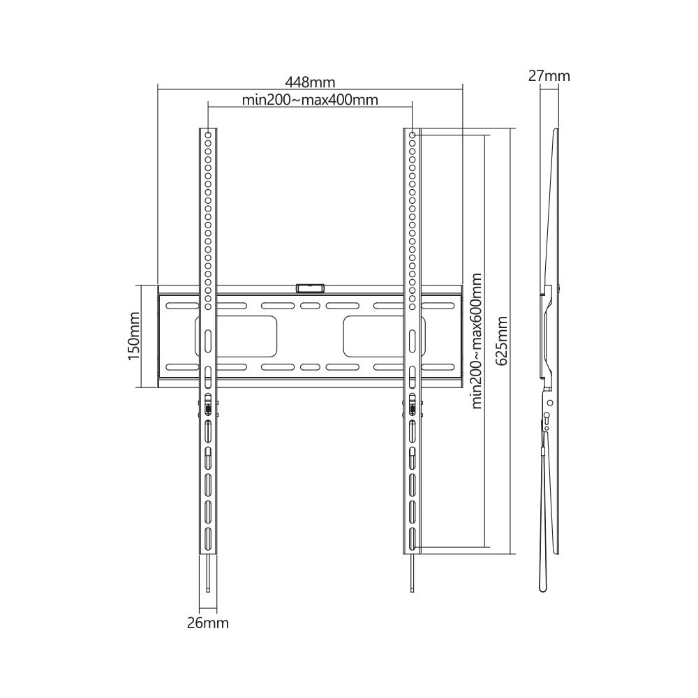 Linkqnet - LP42-64AF 37-75″ Fixed Portrait Lockable Digital Signage Bracket — view 4