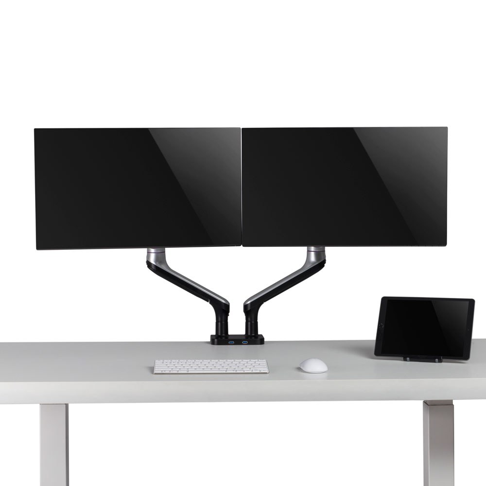 LINKQNET 17-32″ DUAL MONITOR ALUMINIUM SPRING-ASSISTED ARMS WITH USB PORTS — view 7