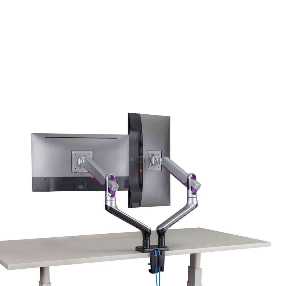 LINKQNET 17-32″ DUAL MONITOR ALUMINIUM SPRING-ASSISTED ARMS WITH USB PORTS — view 9