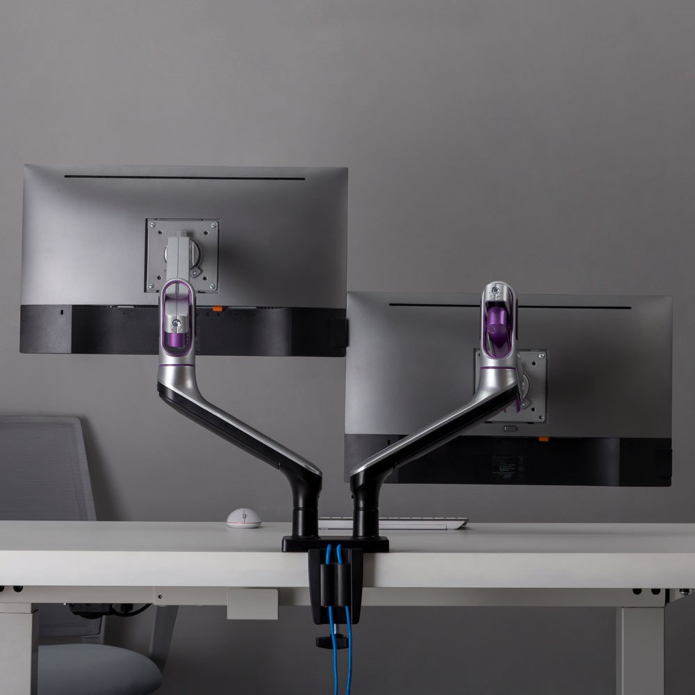 LINKQNET 17-32″ DUAL MONITOR ALUMINIUM SPRING-ASSISTED ARMS WITH USB PORTS — view 11