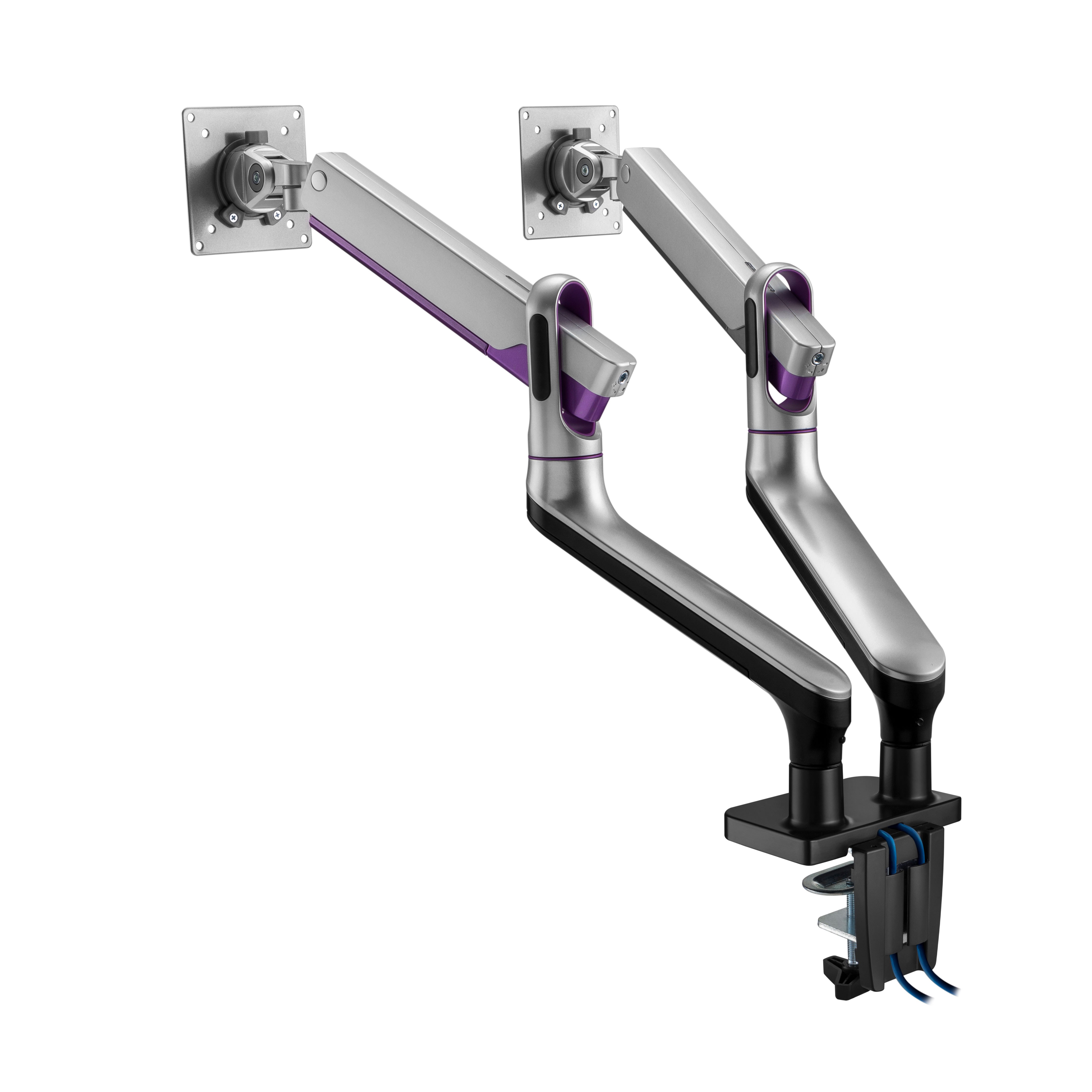 LINKQNET 17-32″ DUAL MONITOR ALUMINIUM SPRING-ASSISTED ARMS WITH USB PORTS — view 2