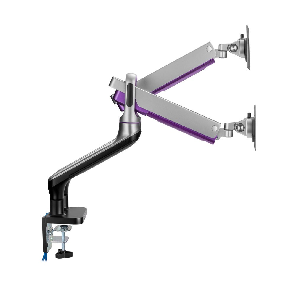 LINKQNET 17-32″ DUAL MONITOR ALUMINIUM SPRING-ASSISTED ARMS WITH USB PORTS — view 3