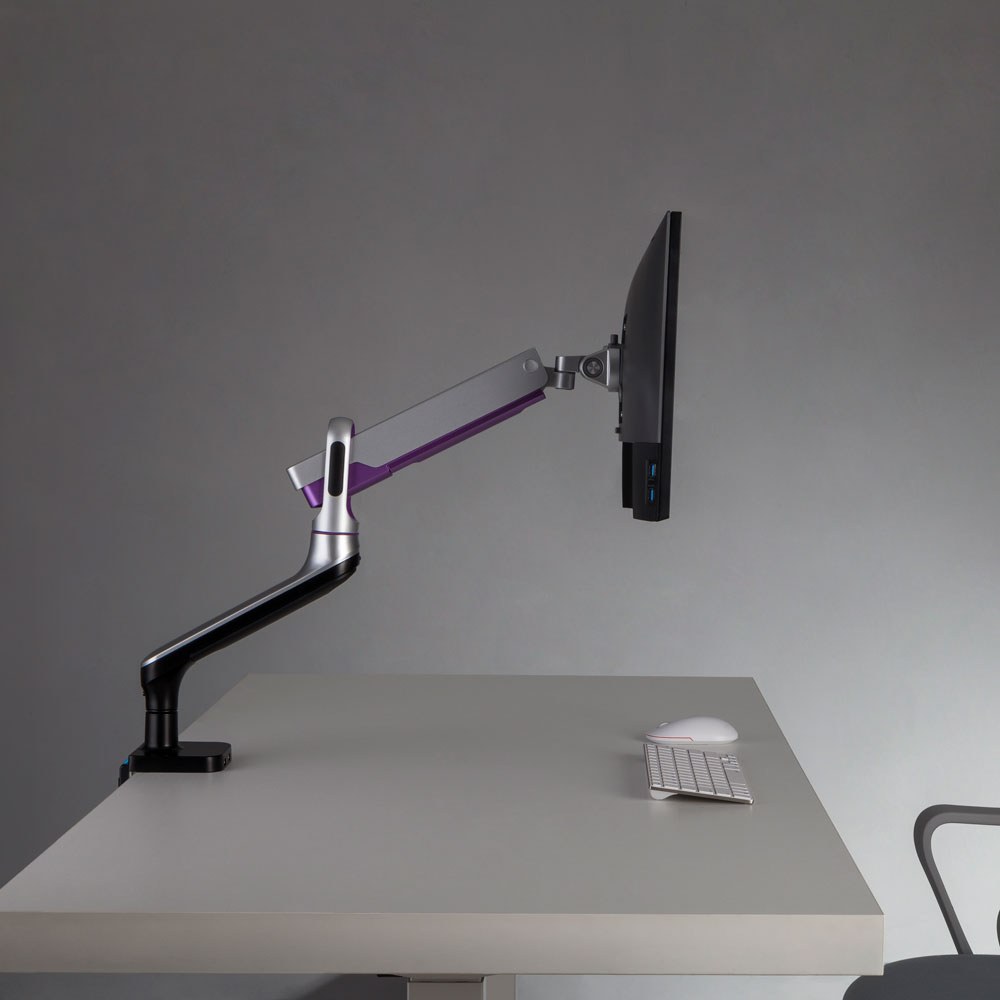 LINKQNET 17-32″ SINGLE MONITOR ALUMINIUM SPRING-ASSISTED ARM WITH USB PORTS — view 8