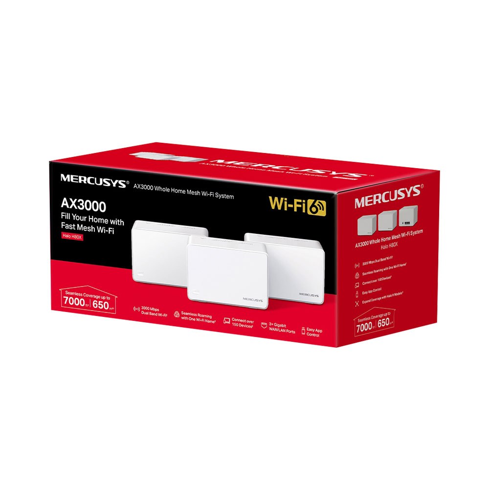 Mercusys - Halo H80X AX3000 Whole Home Mesh Wi-Fi 6 System — view 2