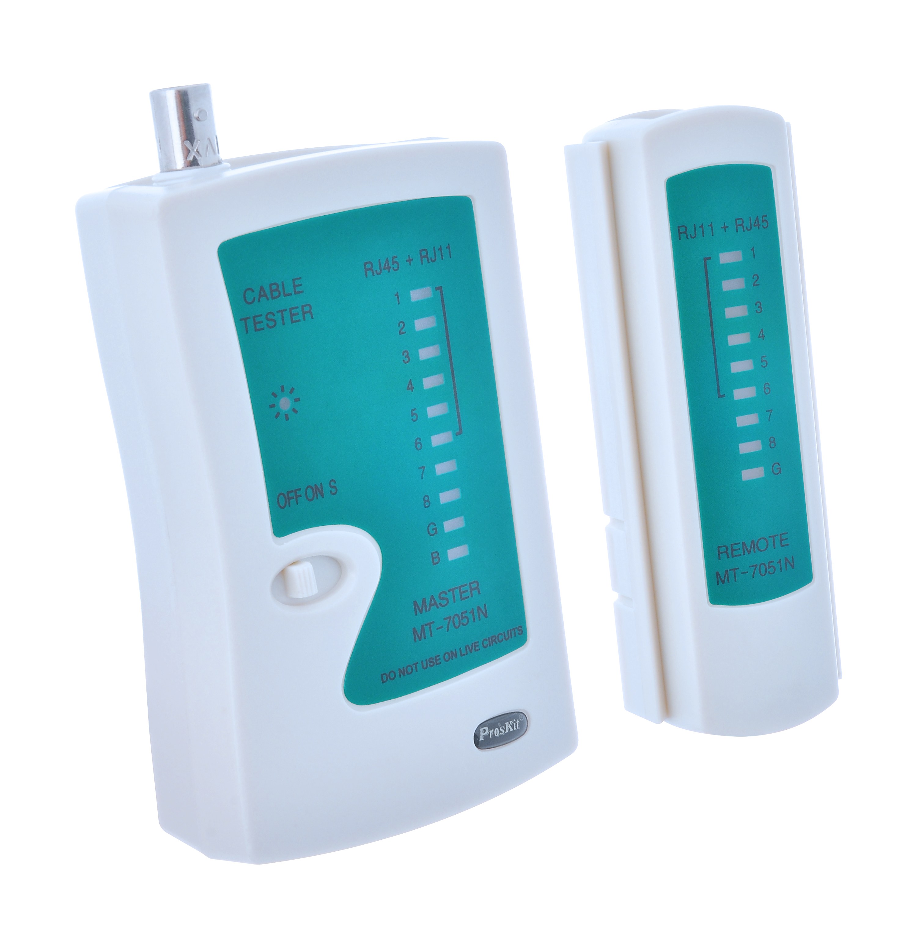 Pro'sKit - Network Cable Tester, RJ45/RJ12/RJ11/BNC (MT-7051N)