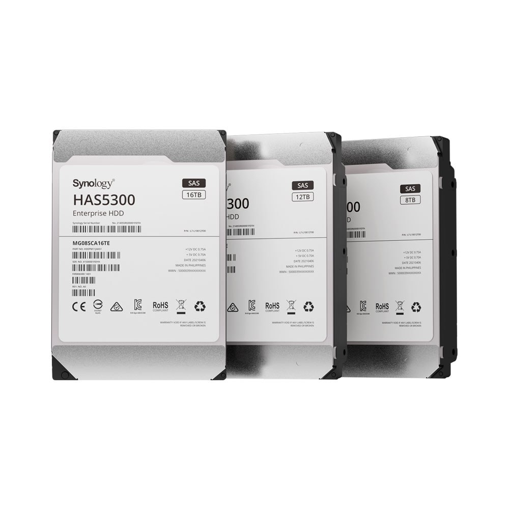 Synology - HAS5300 Enterprise SAS Hard Drive, 3.5" (8TB–16TB)