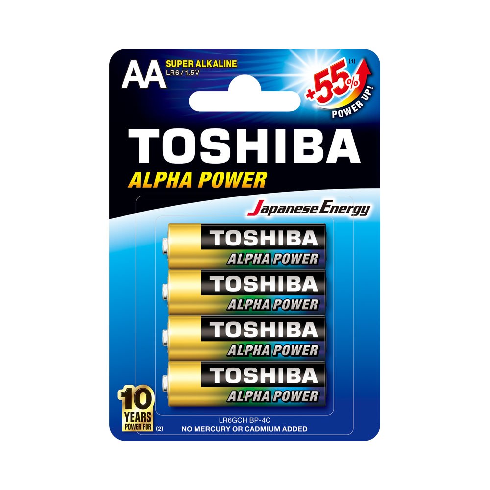 Toshiba - LR6GCH Alpha Power AA Alkaline Batteries