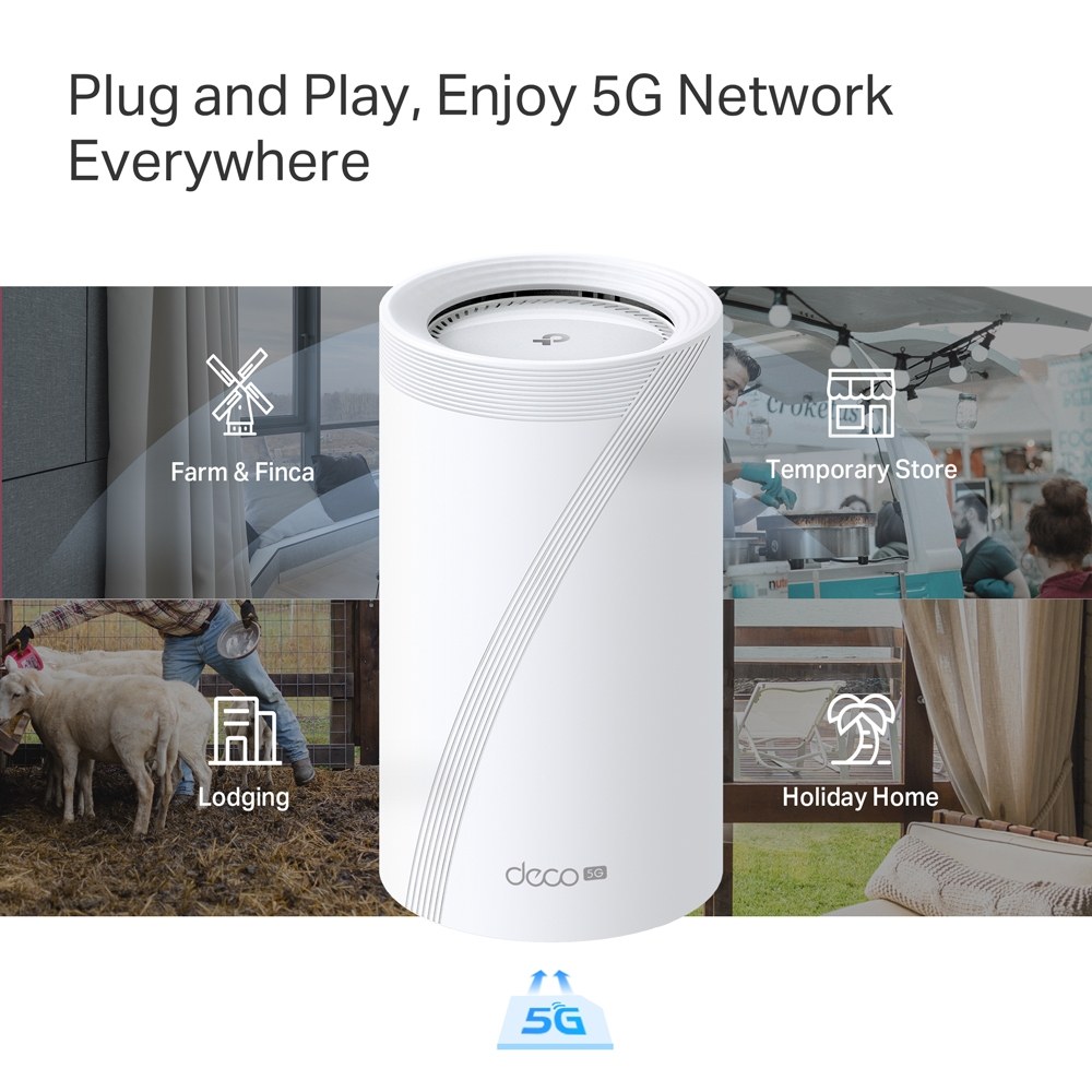 TP-Link - DECO BE65-5G 5G Be11000 Tri-Band Whole-Home Mesh Wi-Fi 7 System — view 2