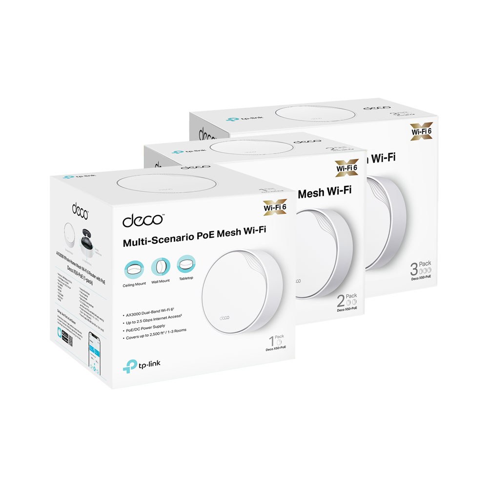 TP-Link - DECO X50-POE Ax3000 Whole Home Mesh Wi-Fi 6 System With Poe — view 3