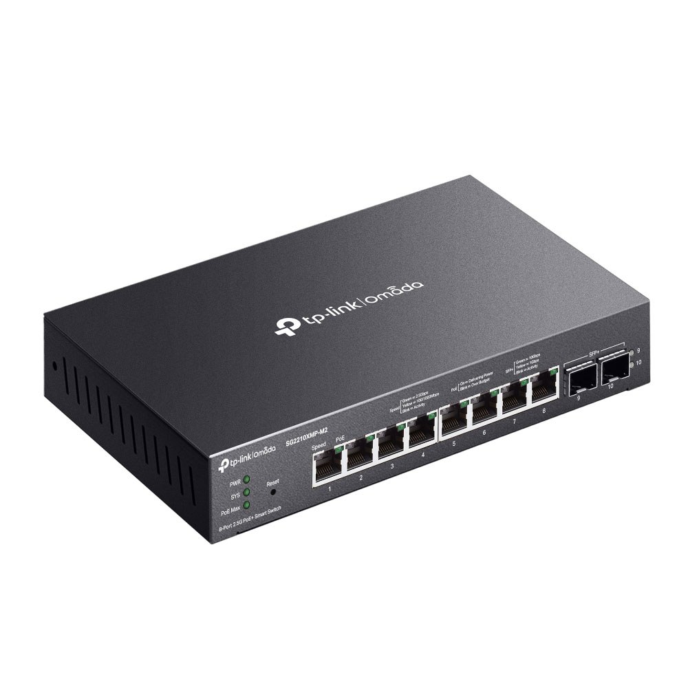 TP-Link - OMADA SG2210XMP-M2 8-Port 2.5Gbase-T And 2-Port 10Ge Sfp+ Smart Switch With 8-Port Poe+
