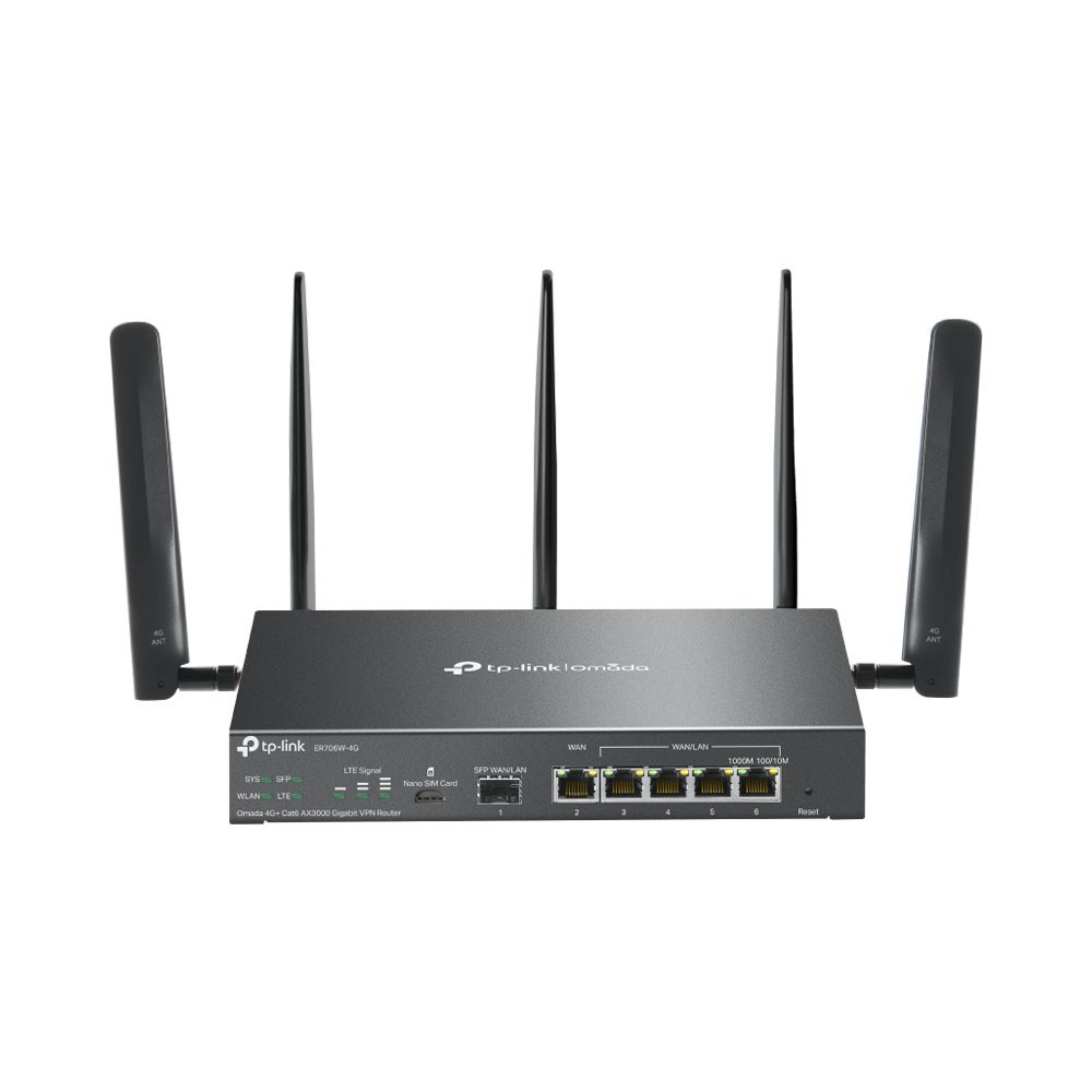 TP-Link - OMADA ER706W-4G 4G+ Cat6 Ax3000 Gigabit Vpn Router