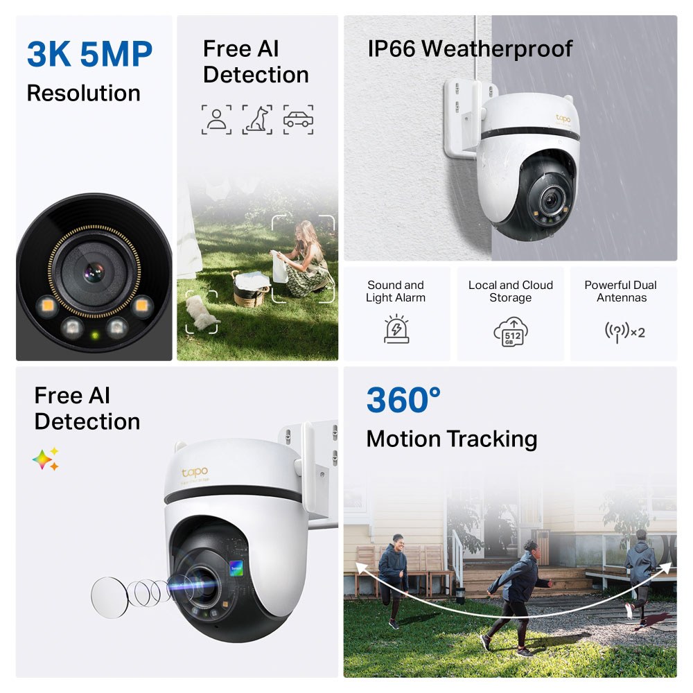 TP-Link - TAPO C530WS 5Mp Outdoor Pan/Tilt Security Wi-Fi Camera — view 2