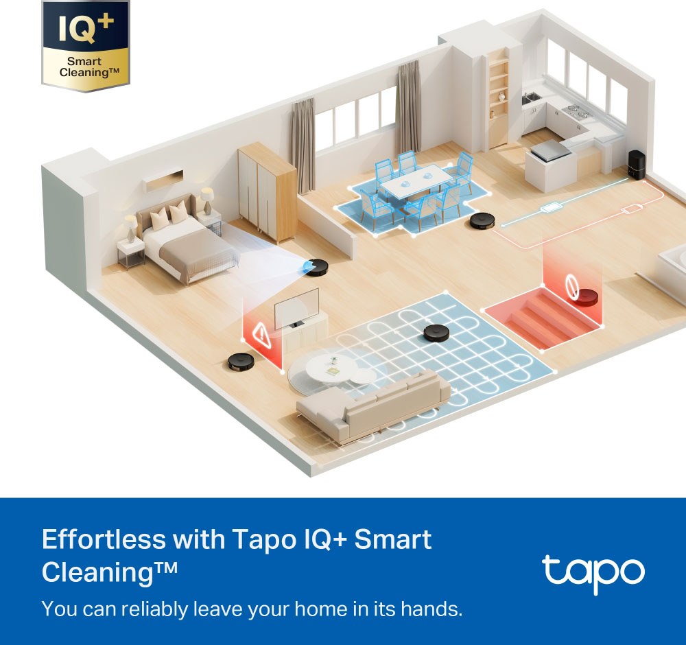 TP-Link - TAPO RV30 MAX PLUS 5300Pa Hyper Suction Robot Vacuum And Mop Plus Smart Auto-Empty Dock — view 2