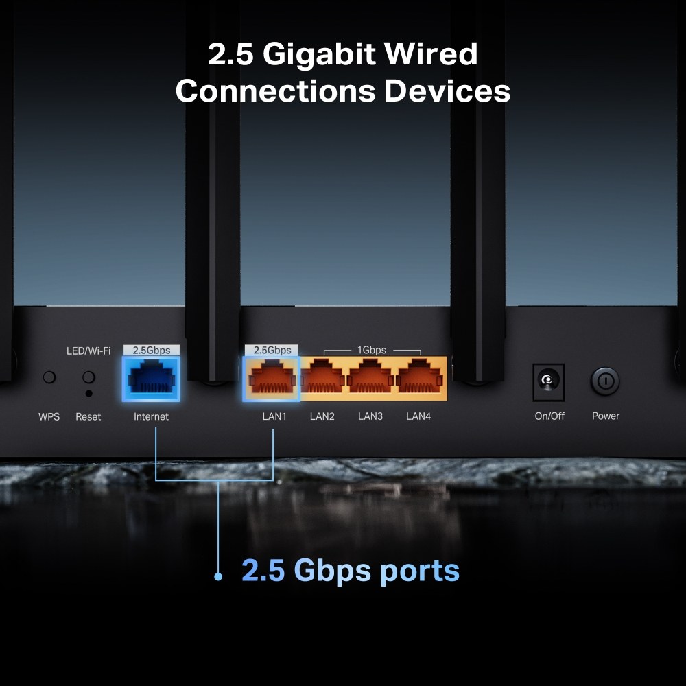 TP-Link - ARCHER BE400 Be6500 Dual-Band Wi-Fi 7 Router With 2.5Gbe Lan/Wan Port — view 2
