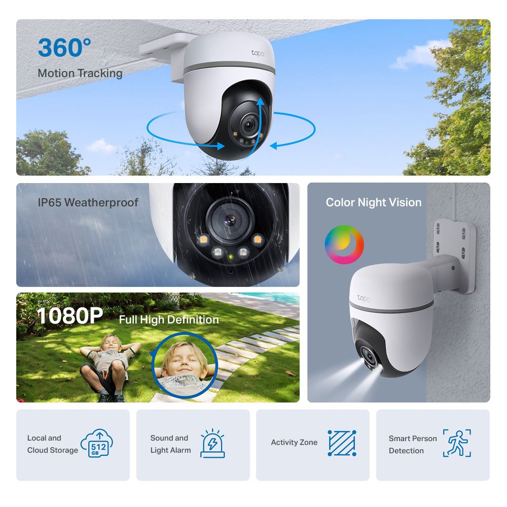 TP-Link - TC40 1080P Outdoor Pan/Tilt Security Wifi Camera — view 2