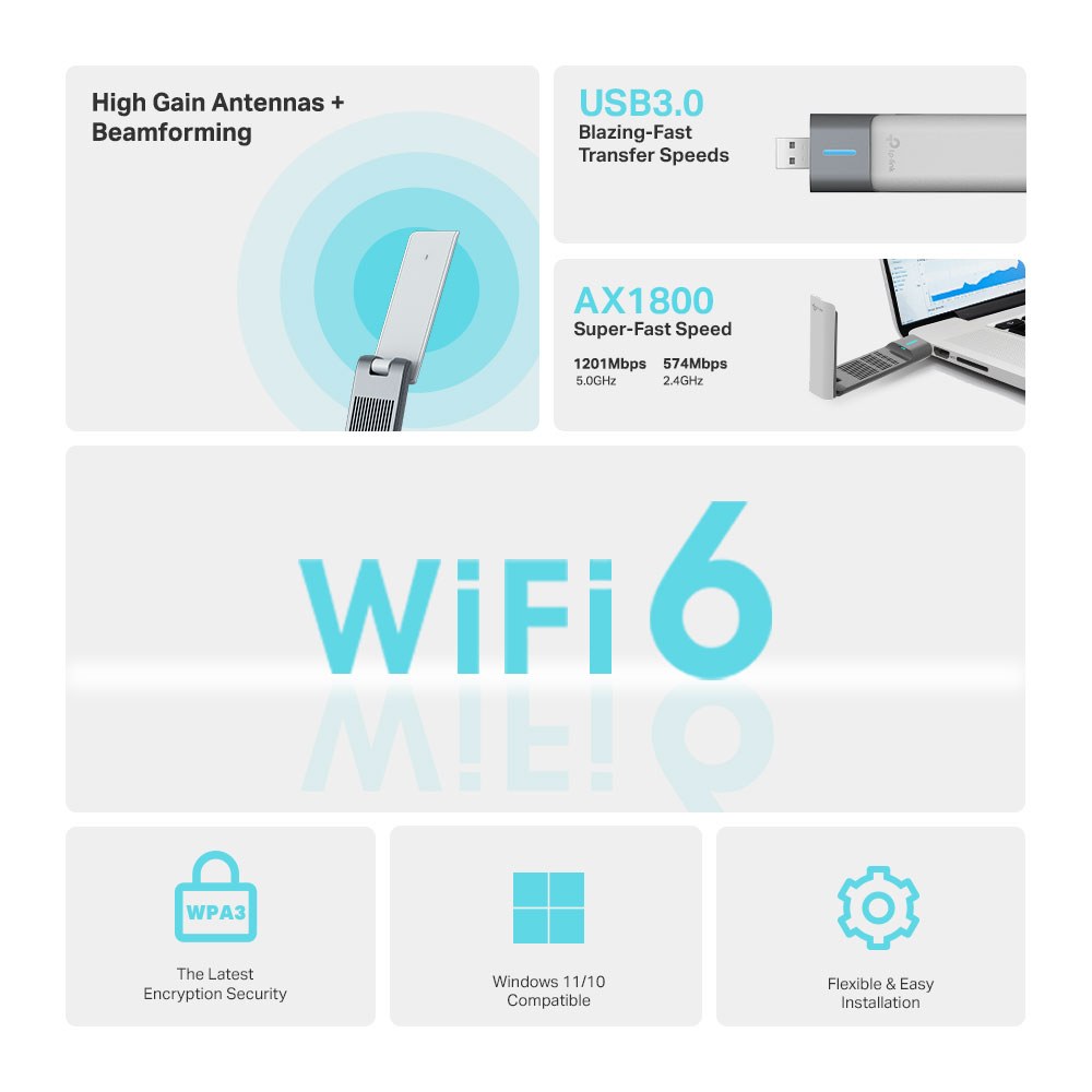 TP-Link - ARCHER TX20UH Ax1800 High Gain Wireless Usb Adapter — view 6