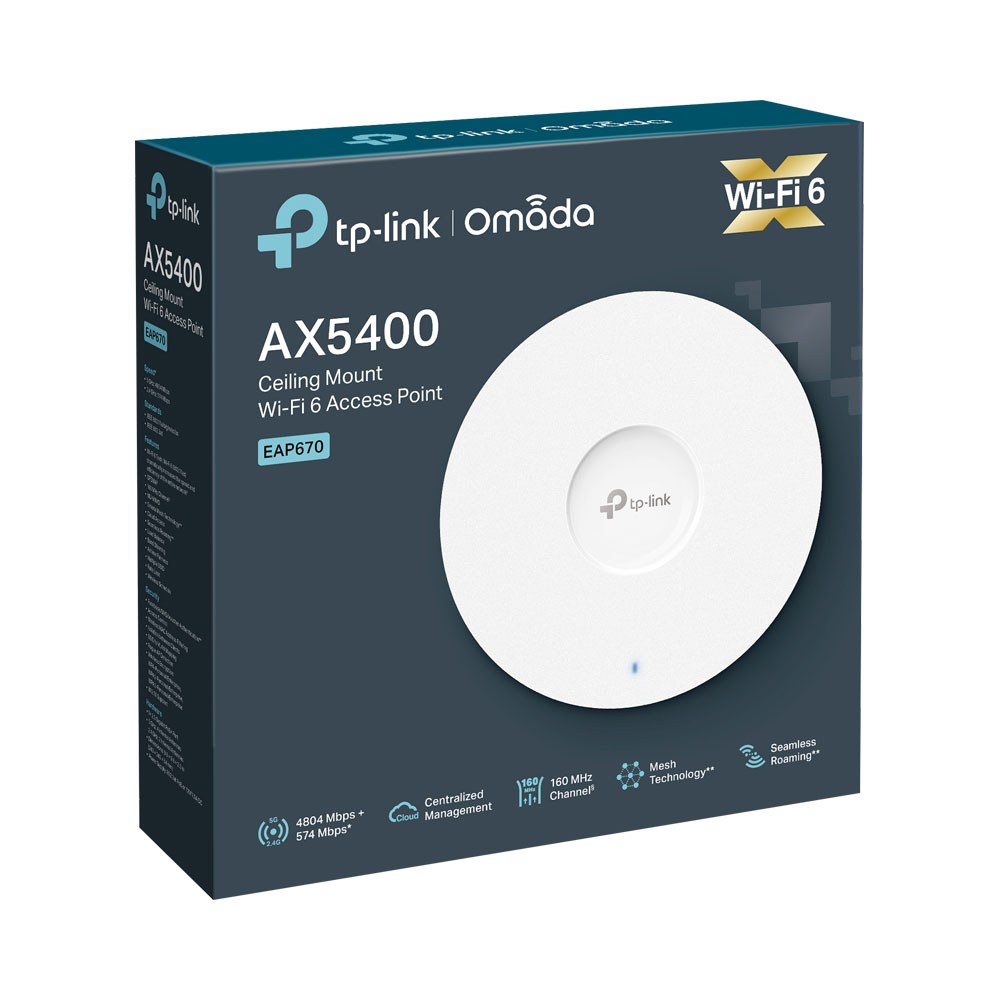 TP-LINK EAP670 AX5400 WI-FI 6 DUAL BAND 2.5GBPS CEILING MOUNT ACCESS POINT — view 2