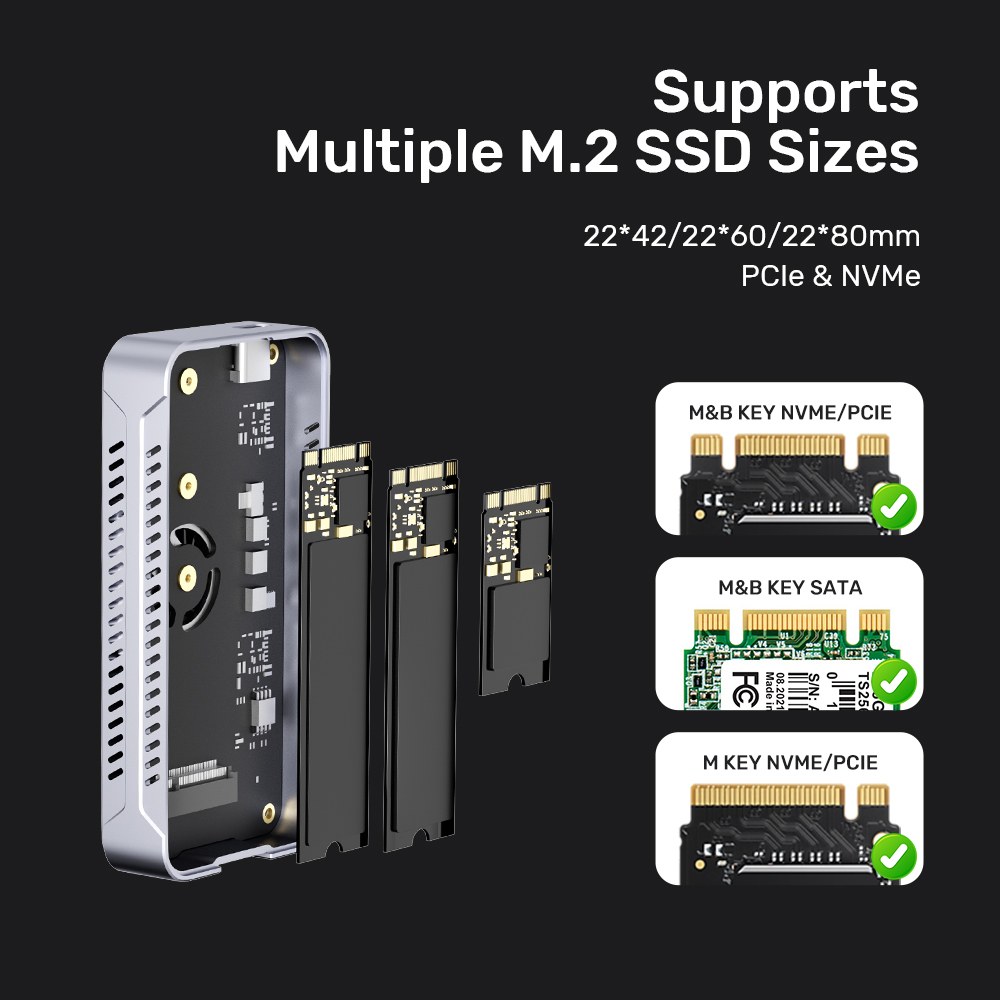 Unitek - S1242A Solidforce Reefer Turbocool Usb4.0 Type-C 40Gbps M.2 Ssd (Pcie And Nvme) Enclosure With Cooling Fan — view 4