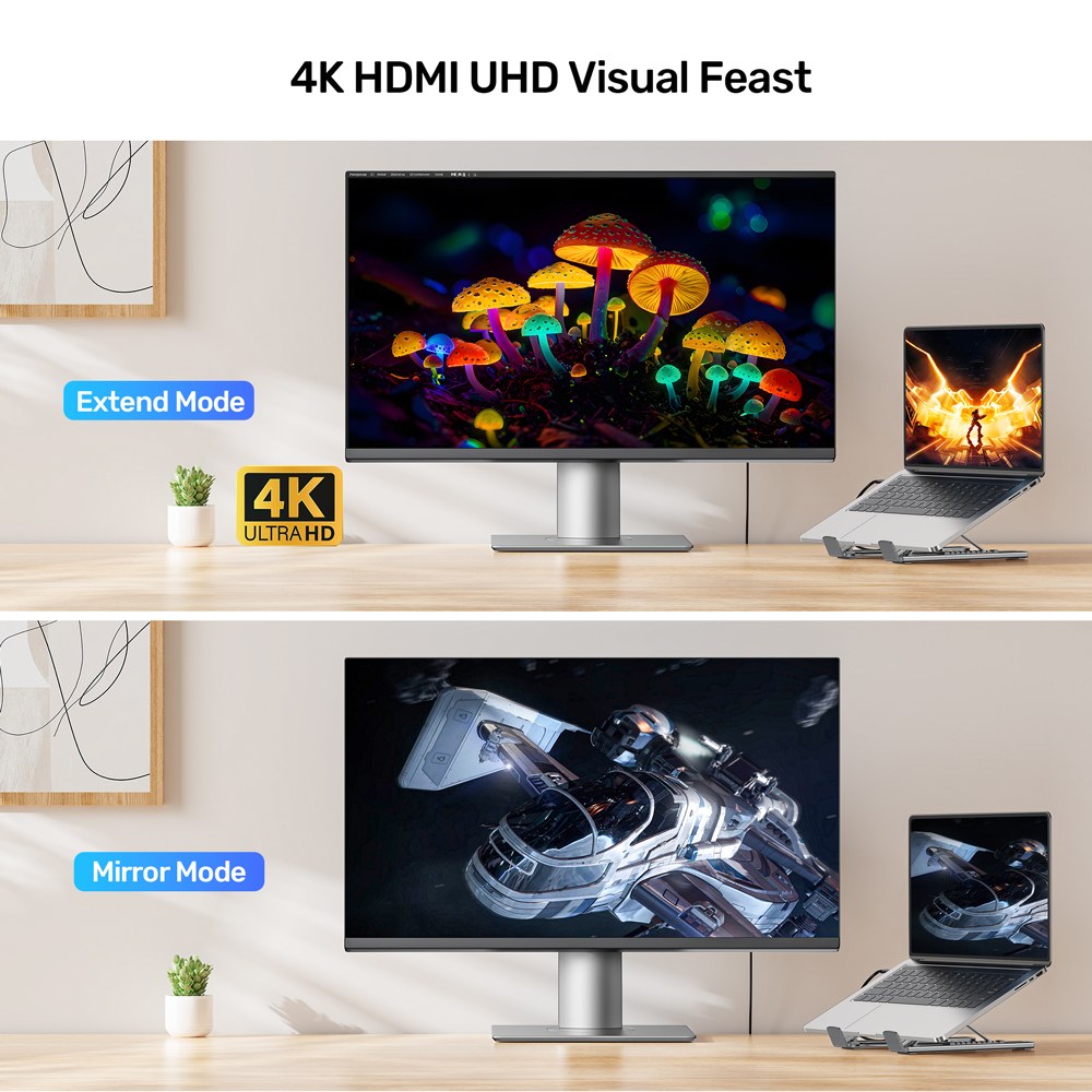 Unitek - D1137A Foldable Laptop Stand With Usb Type-C Port Replicator — view 5