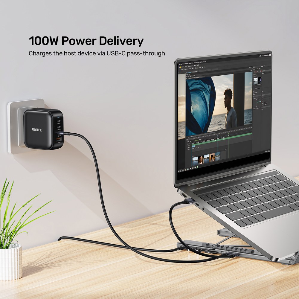 Unitek - D1137A Foldable Laptop Stand With Usb Type-C Port Replicator — view 8