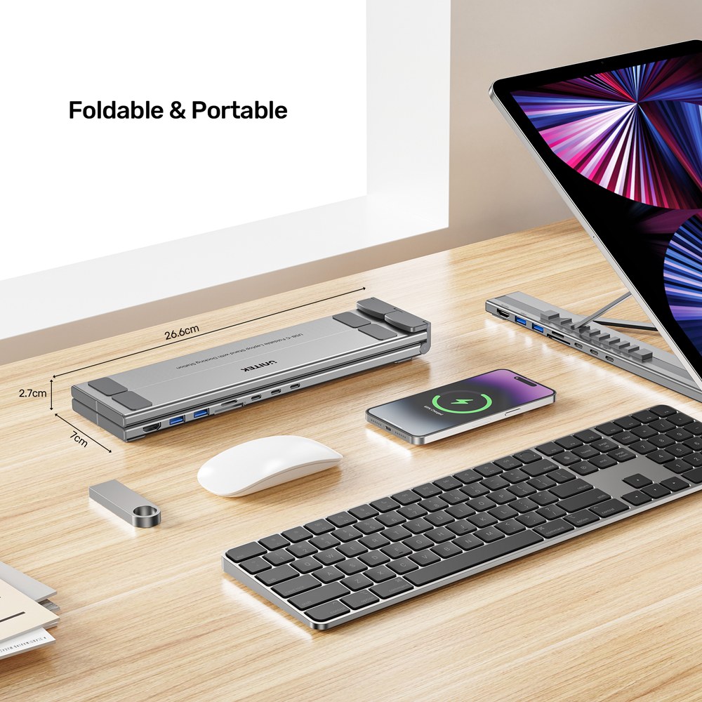 Unitek - D1137A Foldable Laptop Stand With Usb Type-C Port Replicator — view 9