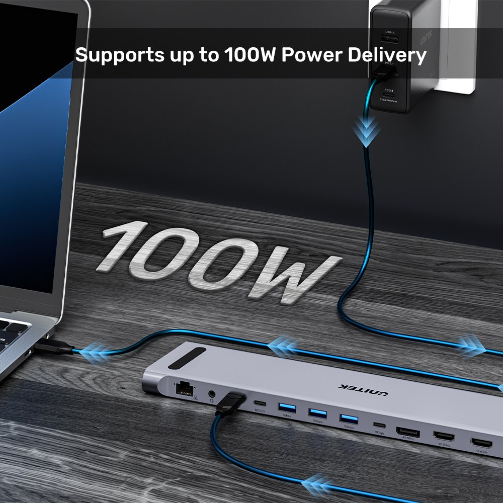 Unitek - D1106A Uhub15+ Usb Type-C Triple 4K Kvm Port Replicator Pedestal — view 4
