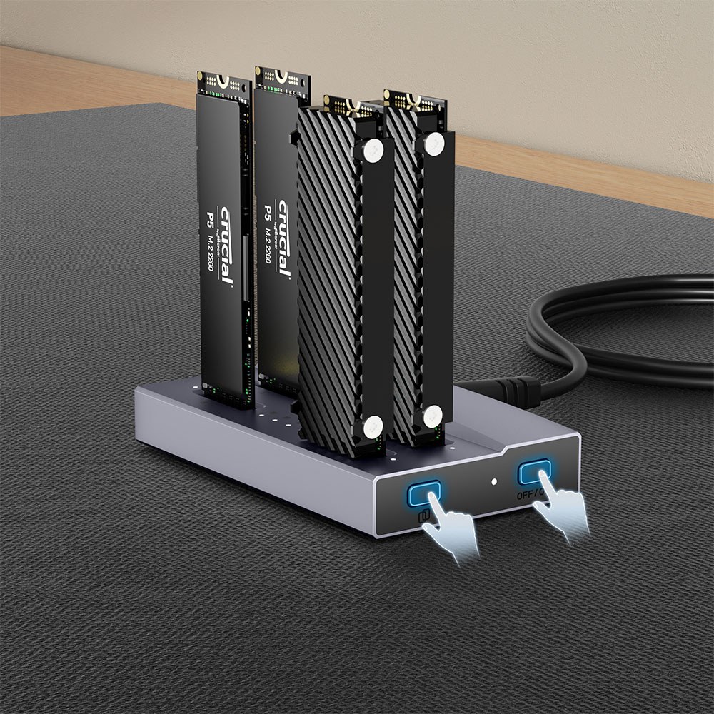 Unitek - S1243B Usb4.0 Type-C 4-Bay M.2 Ssd Docking Station With 1:3 Offline Cloning Function — view 7