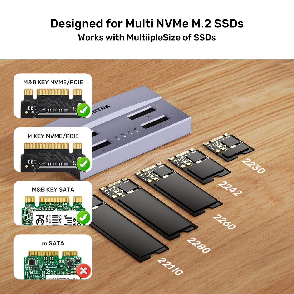 Unitek - S1243B Usb4.0 Type-C 4-Bay M.2 Ssd Docking Station With 1:3 Offline Cloning Function — view 4